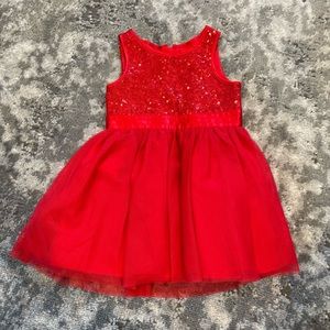 Red toddler girl dress